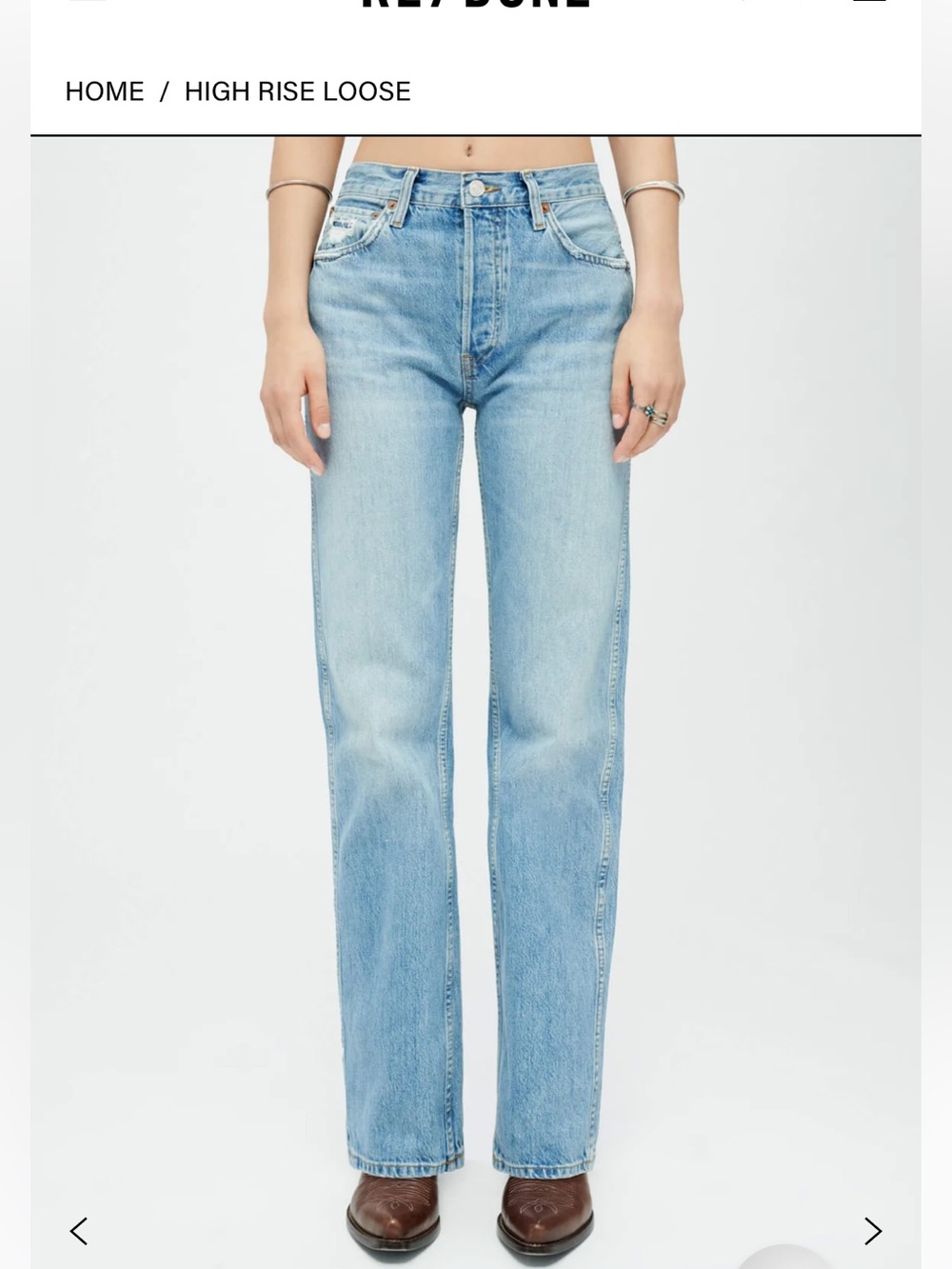 RE/DONE 90s High-Rise Loose - Worn Blue
